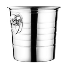 Outdoor Entertainment Stainless Steel Ice Bucket Double Wall Insulated, Beverage Chiller With Handle Wine Bucket Party Ice Bucket Picnic Cooler Bar