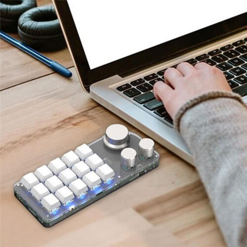 Portable Keyboard, Programmable Keyboard 15-Key Keyboard RGB Hot-Swappable Keyboard Suitable for Different PC Systems,A 2