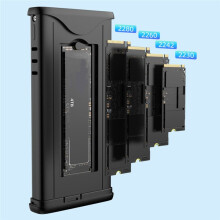40Gbps SSD Hard Disk Enclosure Turbo Fan Powerful Heat Dissipation M.2 NVME Dual Protocol USB4.0 Drive Enclosure