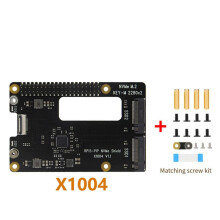 X1004 for Raspberry Pi 5 PCIe to M.2 NVMe Dual SSD Adapter Board HAT Pi5 Double 2280 (Support BOOT From NVME SSD)