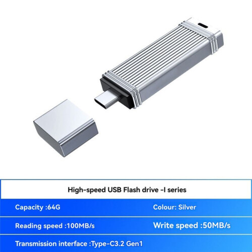Portable Type C Flash Drive High Speed Type C Pendrive External Memory 64GB Storage Metal U Disk for Computer 1