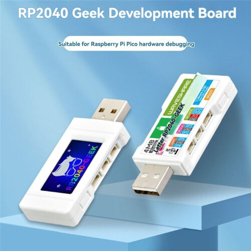 Waveshare RP2040-GEEK Placa de Desenvolvimento, Baseada no Microcontrolador RP2040, com LCD Colorido de 1,14 Polegadas e 65K, Depuração USB 1