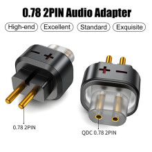 2PCS Female to 0.78 2 Pin Male Earphone Adapter to Earphones Earsets for SHUOER CONDUCTOR/SINGER/SOLOIST/EJ07/TAPE PRO A