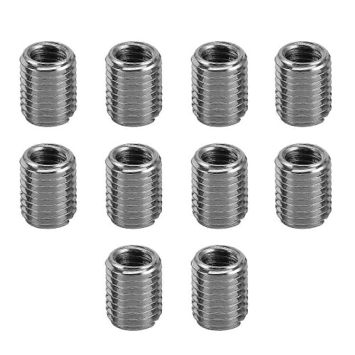 (As show, One size) 10Pcs Male Thread Extension Tool Stainless Steel Threaded Sleeve Components 2