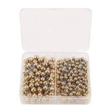 (As show, One size) 300pcs Round Pearl Head Pins for Dressmaking Sewing Practical Tool (Gold)