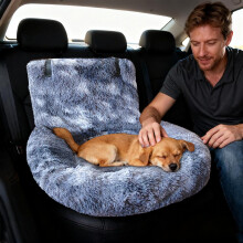 Large Dog Safety Car Seat – Washable, Detachable Booster with Leash & Strap | Compatible with Most Cars