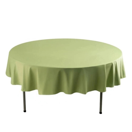 Sage Green Scuba Polyester Round Tablecloth 108 in