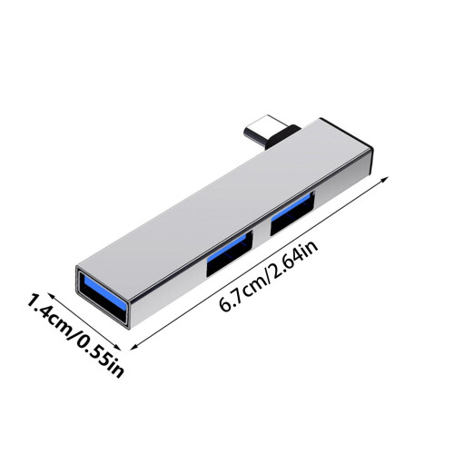 USB C Multiport Adapter 4 Port USB Hubs with Fast 2 USB2.0, USB3.0 Connection for PC, Laptop 2