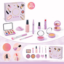 Girls' Pretend Play Makeup Toy Set with Brushes and Mirror