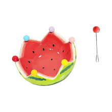 Wassermelonen-Keramik-Obstschalen-Set mit 6 Edelstahl-Behältern