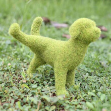 Estatua de cachorro verde para decoración de jardín exterior, 2,4 x 4 pulgadas.