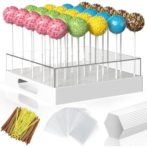 Διαφανής βάση για cake pops με 25 τρύπες, 7,5" x 7,5" x 2,5"