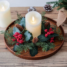 Wooden Easter Wreath Ring with Candle Holder
