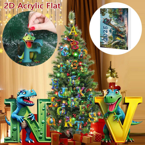 Acryl hanger met dinosaurus-adventskalender