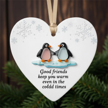 Heart-Shaped Sea Glass Friendship Ornament 3.1 in
