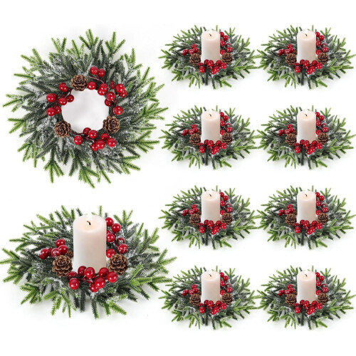 Mini Norfolk Pine Wreath – 3" Real-Touch Christmas Decor
