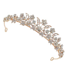 Rose Gold Rhinestone Crown Headband – Minimalist Wedding