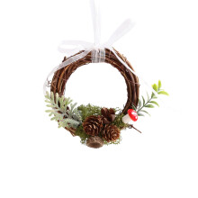 Mini Brown Rattan Wreath for Christmas Tree & Door Hanging