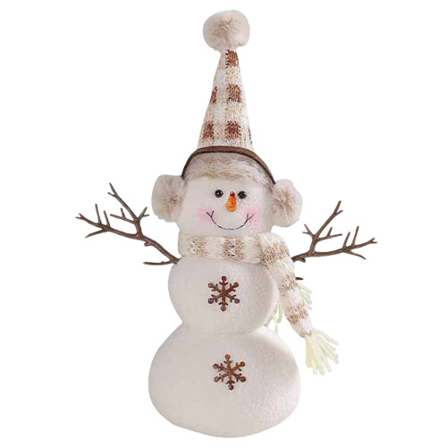 Snowman Gnome Figurine with Bobble Hat – Festive Tabletop
