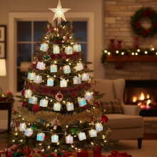 HomeKingdee Iridescent Gift Box String Lights Indoor Holographic Lights Present Shape Fairy Lights for Birthday Christmas Wedding Decor