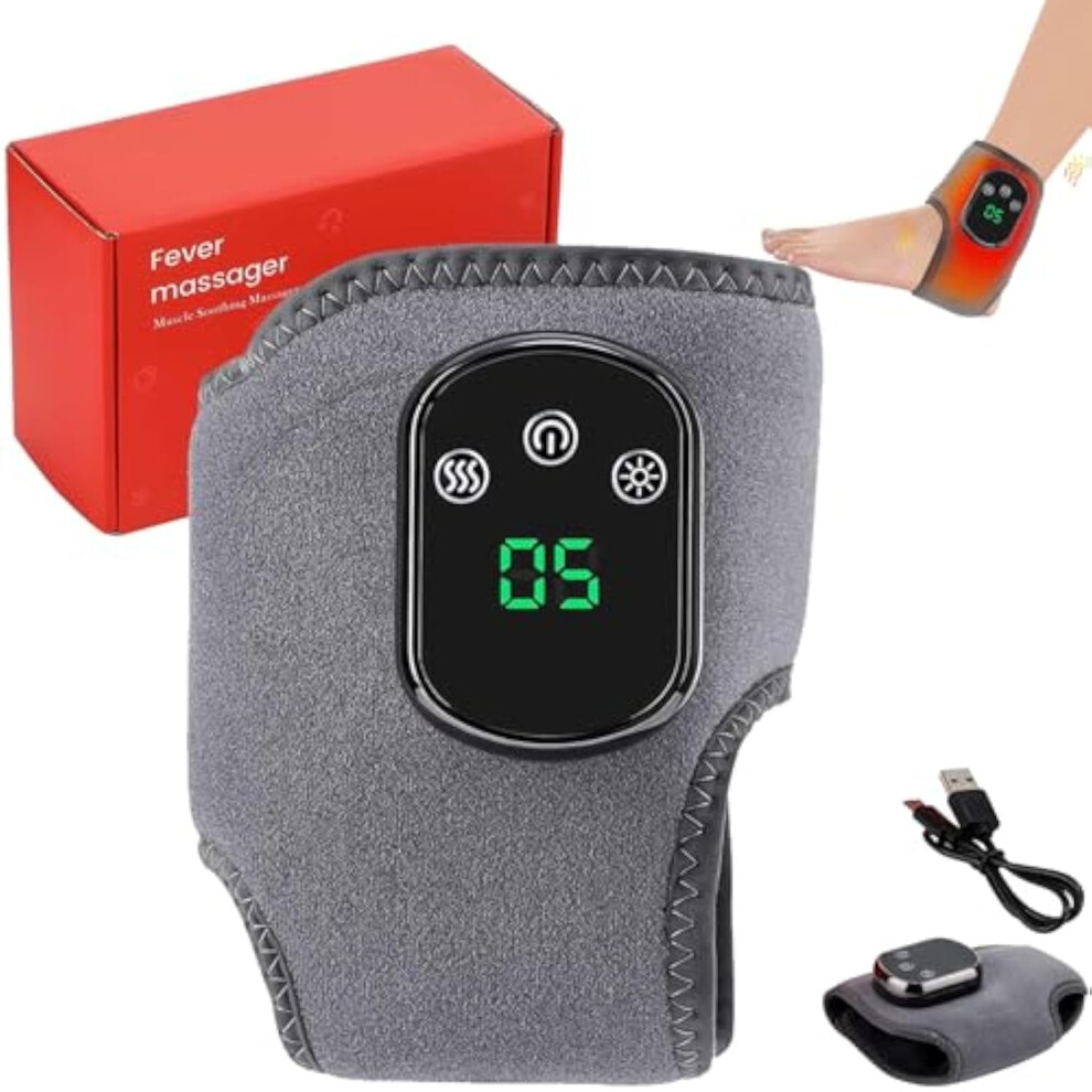 Gray Footrevive Triple Method Massager Â Cordless, Heated, 3-Vibration, 5-Heat Levels For Feet & Ankles, Compatible With All (1Pc)