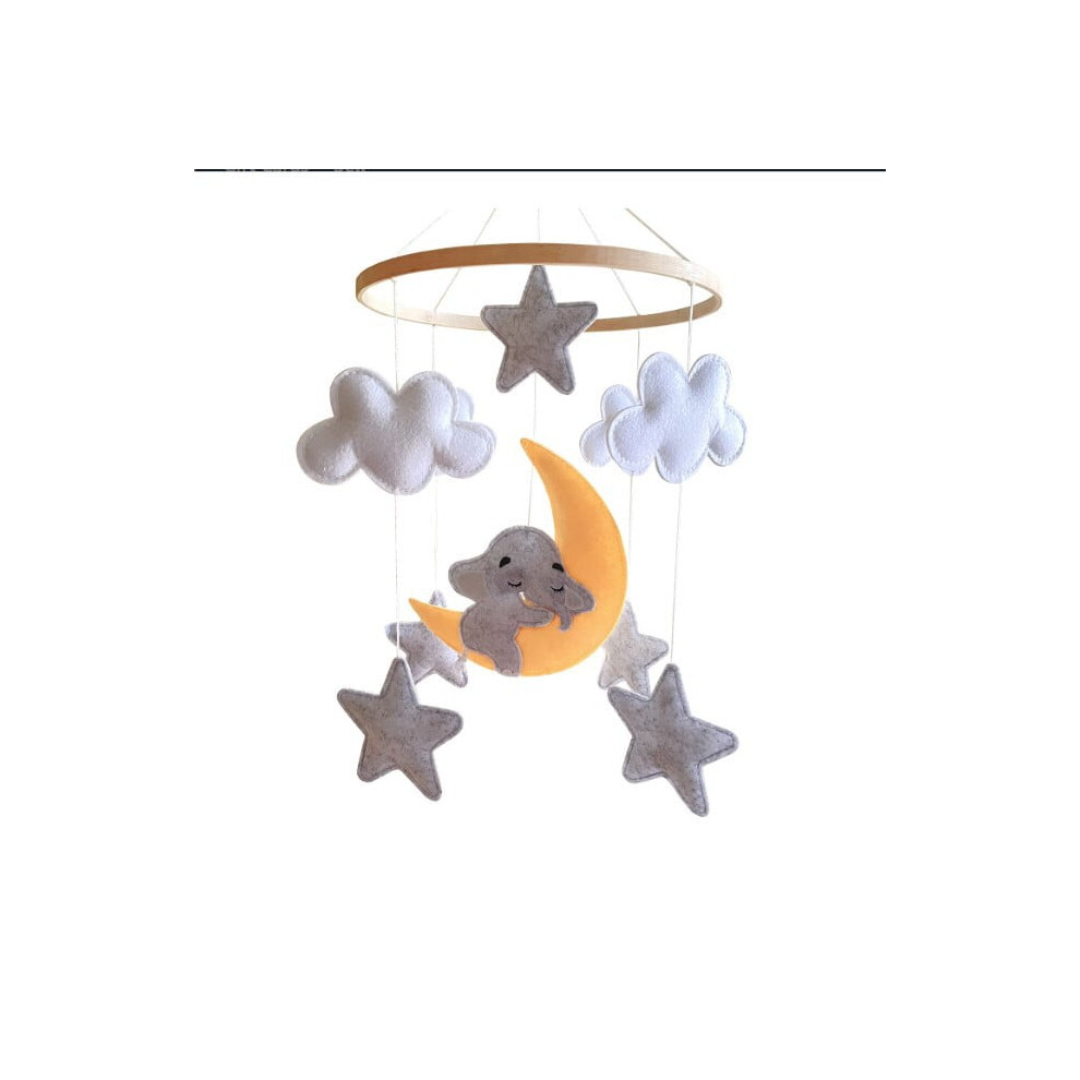 Elephant Crib Mobile Felt Nursery Decoration 1pc