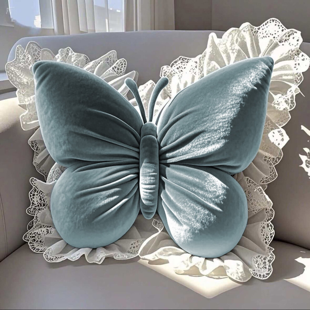 Butterfly Throw Pillow, Butterfly Shaped Decorative Pillow for Sofa Couch Bed, Plush Velvet Lumbar Support Cushion for Office Chair & Car Seat