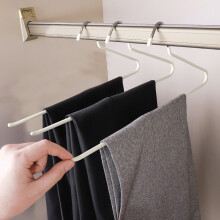 Z-Shaped Pants Hanger Iron Non-Slip Space-Saving White 3