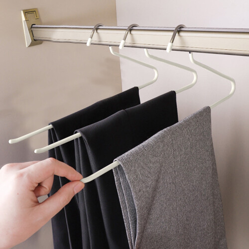 Z-Shaped Pants Hanger Iron Non-Slip Space-Saving White 3