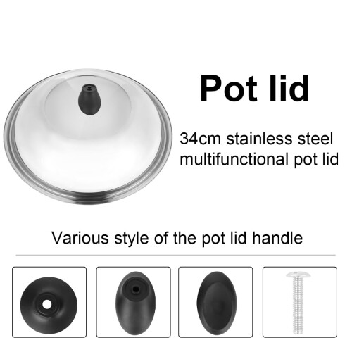 Wok Lid Pan Lid Stainless Steel Silver 1Pack 1
