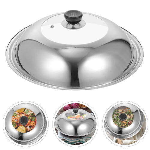 Stainless Steel Wok Lid Silver 1 Pack