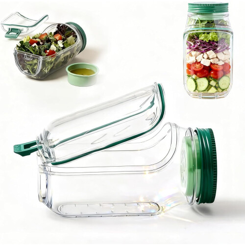 Salad Pod Mason Jar with Side Opening, 1 PC