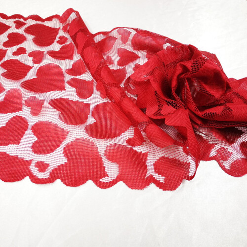 Red Lace Table Runner 35x183cm for Valentine's Day Wedding 2