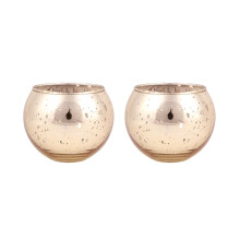 2pcs Blue Mercury Glass Votive Candle Holders