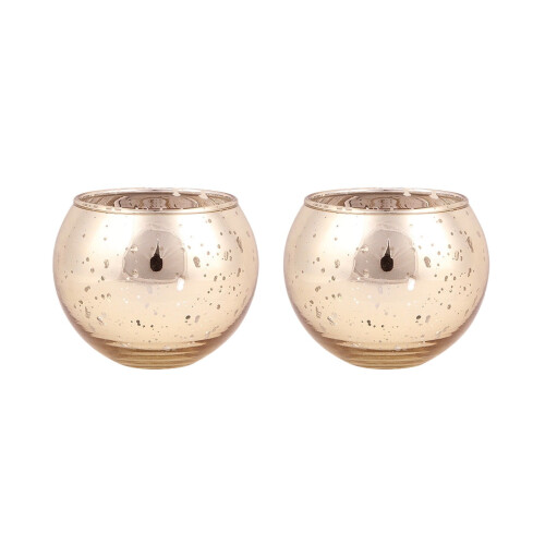 2pcs Blue Mercury Glass Votive Candle Holders