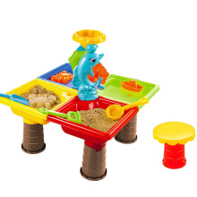 4-in-1 Water Table for Toddlers 1-3, Sand & Water Sensory Toy with 25 Accessories – Outdoor Beach/Pool/Backyard Toy, Gifts for Boys & Girls 1.5+