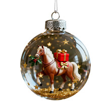 Horse Christmas Ornaments Set – Clear Acrylic Baubles