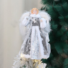 12 Inch Angel Tree Topper in Blue Dress