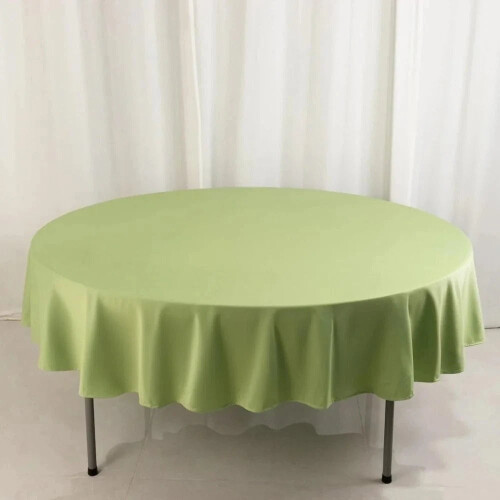 Sage Green Scuba Polyester Round Tablecloth 108 in 1