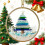 Glass Nativity Ornament Blue 2.36 in 2
