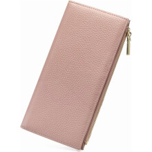Slim RFID-Blocking Wallet for Women, Vegan Pebble Leather
