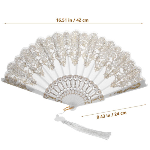 2-Piece Chinese Embroidered Folding Fan Set 1