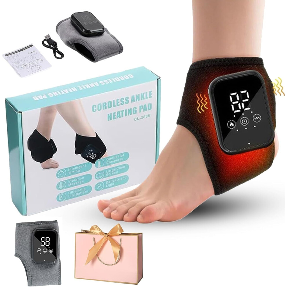 Gray Vlta Feet Relieve Massager For Neuropathy Â Wireless, Portable, 3 Vibration Modes, 5 Heat Levels, Heated Ankle Wrap (Gray) Â Compatible With