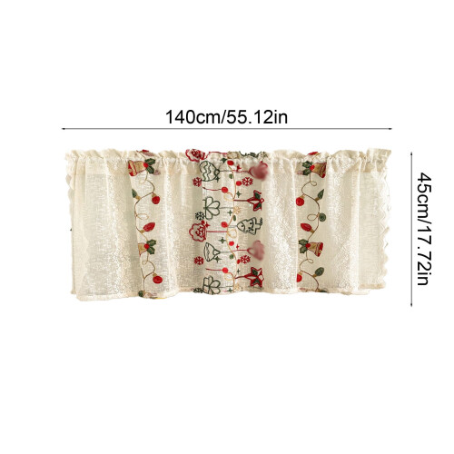 White Polyester Christmas Curtains 140x45cm Rod Pocket 2