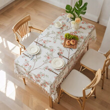 Floral Bird Tablecloth 55x40 in Waterproof Polyester