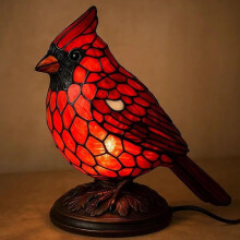 Cardinal Bird Table Lamp in Resin, 17 cm