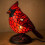 Cardinal Bird Table Lamp in Resin, 17 cm 1