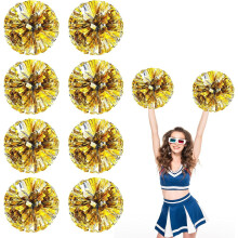 8 PCS Metallic Cheerleading Pom Pom for Team Spirit Sports Dance Cheering Kids Adults-Ring Style