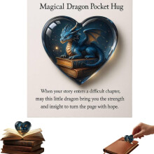 Dragon on Books Pocket Hug Acryl-Andenken
