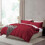 Set copripiumino singolo rosso bordeaux, 2 pezzi con cerniera 1